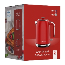 Чайник электрический Galaxy Line GL 0349 1.7 л, 2200 Вт, красный корпус: нерж.сталь (ГЛ0349Л)