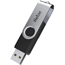 Флешка USB Netac U505 (NT03U505N-004G-20BK), 4Gb, USB 2.0, R/W 70/30, черный/серебристый