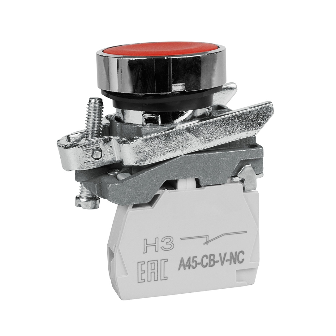 Кнопка КЭАЗ XB4BA42 OptiSignal D22 C4-P-401 красная металл 1НЗ