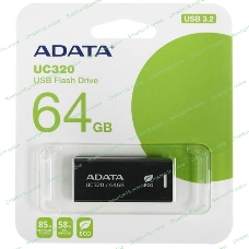 Флешка USB ADATA UC320 (UC320-64G-RBK/BK), 64Gb, USB 3.2, R/W 100/30, черный