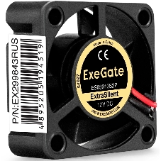 Вентилятор корпусной ExeGate ExtraSilent ES03010S2P, 30x30 мм, 8000 об/мин, 18 дБ, 2-pin, без подсветки