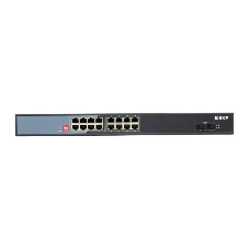 Коммутатор EKF TSX-U-2GX/SFP-16GTP-R, 16×1 Гбит/с PoE + 2×1 Гбит/с SFP, неуправляемый