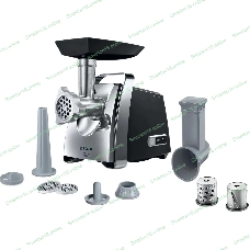 Мясорубка электрическая Bosch MFW67440 черный, 2000 Вт, 3.5 кг/мин, реверс, защита от перегрузки, насадки - 4