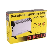 Конвектор электрический Eurolux ОК-EU-1000C белый, 1000 Вт, 15 м2, термостат
