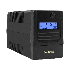 Источник бесперебойного питания ExeGate Smart LB-850.LCD.AVR.2SH (850VA/510W, LCD, AVR, 2*Schuko, батарея 12V 9Ah, черный)