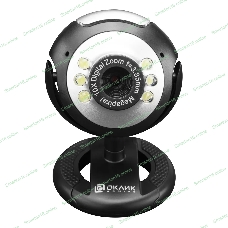 Веб-камера OKLICK OK-C8825 640x480, 30 кадр/с, USB Type-A, микрофон, черный/белый