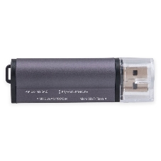 Кард-ридер Gembird FD2-MSD-5/серый/TF/Micro-SD/Micro-SDHC/Micro-SDXC/SD/MS/M2/USB 2.0/алюминий