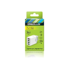 Сетевое зарядное устройство ELX-РA02QC-C01 36Вт 4USB 100-220В 5-9В/3А 1QC+3/3А коробка бел. Ergolux 15292 Сетевое зарядное устройство ELX-РA02QC-C01 36Вт 4USB 100-220В 5-9В/3А 1QC+3/3А коробка бел. Ergolux 15292