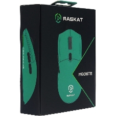 Мышь беспроводная/проводная Raskat MG006TR зеленый, 26000 dpi, радиоканал, Bluetooth, USB, кнопки - 6