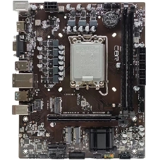 Материнская плата CBR B760-D4, LGA 1700, Intel B760, 2xDDR4, 3xSATA, 2xM.2, 1xPCIe 4.0 x16, 1xPCIe 3.0 x1, 1xVGA, 1xHDMI, 1x1Gb LAN, 2xUSB-A 5Gbps, 4xUSB-A 2.0, 3x3.5 мм, 5.1, mATX
