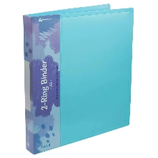 Папка на 2-х кольцах Бюрократ Pastel PAST0812/2RBLUE A4, пластик, 0.5мм корешок 27мм, торцевой карман с бумажной вставкой, голубой