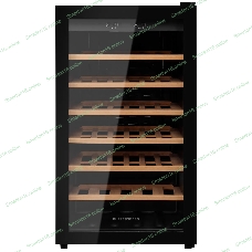 Винный шкаф Kuppersberg RSW 82, отдельностоящий, High-Tech, объем 128 л, вместимость 40 бутылок, диапазон температуры 5-20 градусов, механическое открытие двери, 6 полок из бука, LCD дисплей, уровень шума 38 дБ, черный