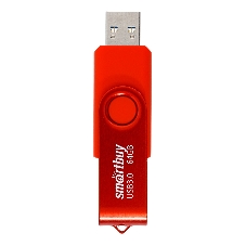 Флешка USB Smartbuy Twist Red (SB064Gb3TWR), 64Gb, USB 3.0/3.1, R/W 70/40, красный