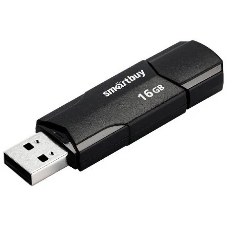 Флешка USB SmartBuy CLUE Black (SB16GbCLU-K), 16Gb, USB 2.0, R/W 15/8, черный
