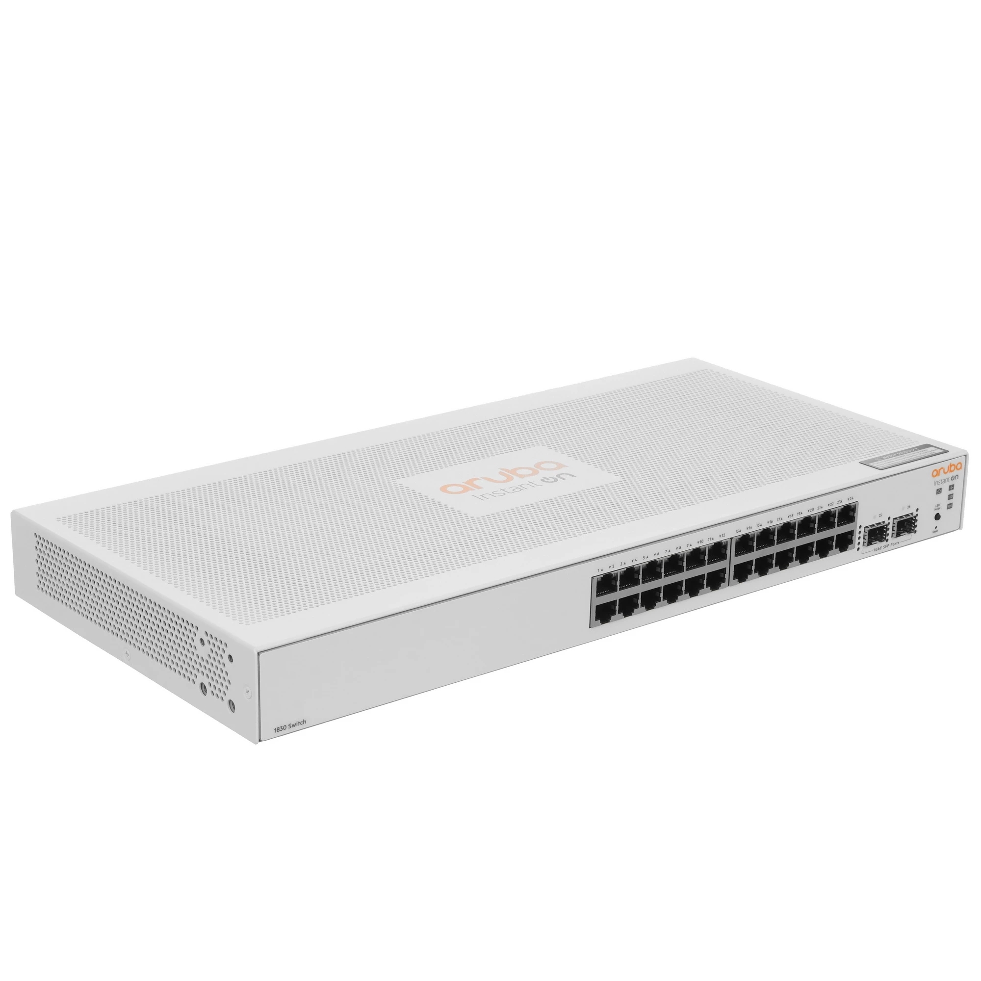Коммутатор HPE Instant On 1830 24G 2SFP, 24×1 Гбит/с + 2×1 Гбит/с SFP, настраиваемый