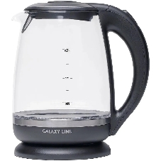 Чайник электрический Galaxy Line GL 0559, черный, стекло, 2200 Вт, 2 л