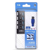 USB-концентратор Smartbuy SBHA-7304-B, USB Type-C, USB 3.0, USB