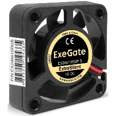 Вентилятор корпусной ExeGate ExtraSilent ES04010S2P-5, 40 мм, 4000 об/мин, 19 дБ, 2-pin, без подсветки