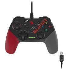 Геймпад A4Tech Bloody GP30 Sports черный/красный USB виброотдача обратная связь