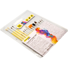Набор кистей Silwerhof Color (набор 15шт) пони круглая №1,2,3,4,5/плоская №1/2, 1/4, 4/круглая №3,5/плоская №1/2, 4, 8/синтетика веерная №4