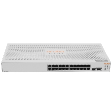 Коммутатор HPE Instant On 1830 24G 2SFP, 24×1 Гбит/с + 2×1 Гбит/с SFP, настраиваемый