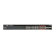 Коммутатор 4610-30P-O-AC-F Edge-corE AS4610-30P, 24-Port GE RJ45 port PoE+, last 8 ports Ultra-PoE, 960W PoE Bugdet, 4x10G SFP+, 2 port 20G QSFP+ for stacking, Broadcom Helix 4, Dual-core ARM Cortex A9 1GHz, dual 110-230VAC 600W hot-swappable PSUs, one fixed syste