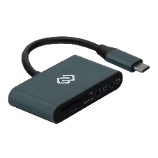 Кард-ридер Digma CR-СA2512-G/темно-серый/SD/TF/micro-SD/USB Type-C/алюминий