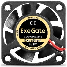 Вентилятор корпусной ExeGate ExtraSilent ES04010S2P-5, 40 мм, 4000 об/мин, 19 дБ, 2-pin, без подсветки