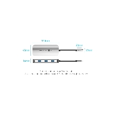 USB-концентратор Vention TQHHB, USB Type-C, USB/HDMI/RJ-45, USB Type-C