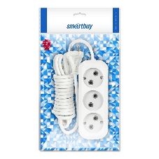 Удлинитель бытовой Smartbuy (SBE-10-3-1.5-N) 3 гнз х 1,5 м (10А/2.2 кВт, ПВС 2х1.0)