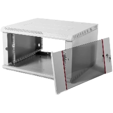 Шкаф настенный ЦМО ШРН-Э-6.350 6U 600x350 мм пер. дв. стекл несъемные бок. пан. серый