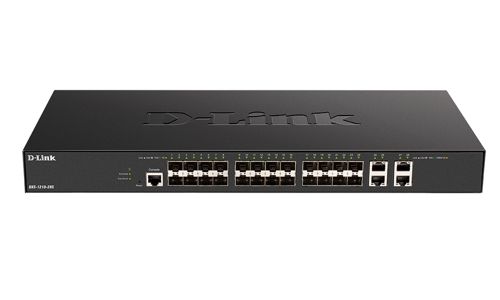 Коммутатор D-Link DXS-1210-28S/A1A, 24×10 Гбит/с SFP+ + 4×10 Гбит/с Combo, управляемый