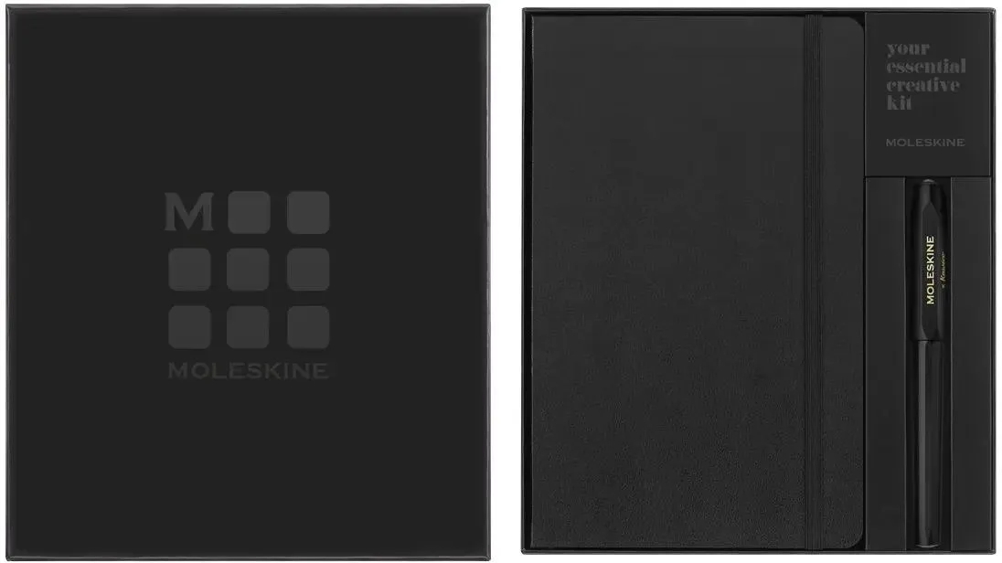 Набор Moleskine блокнот/ручка блокнот: Classic Large линейка черный