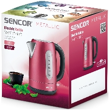 Электрочайник Sencor SWK 1774RD красный, 1.7 л, 2150 Вт, скрытый нагревательный элемент