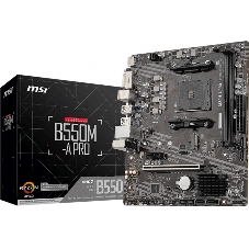 Материнская плата MSI B550M-A PRO, AM4, AMD B550, 2xDDR4, 4xSATA, 1xM.2, 1xPCIe 4.0 x16, 1xPCIe x1, 1xDVI-D, 1xHDMI, 1x 1Gb LAN, 2xUSB 2.0, 4xUSB 3.2 Gen 1, 3x3.5 мм, 7.1, mATX