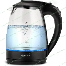 Чайник электрический Vitek VT-1122 TR бесцветное стекло (стекло, 1.7 л, 2200 Вт)