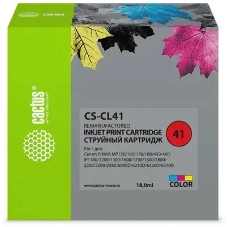 Картридж струйный Cactus CS-CL41 многоцветный (18 мл.) для Canon Pixma MP150/MP160/MP170/MP180/MP210/MP220/MP450/MP460/MP470/iP1200/iP1300/iP1600/iP1700/iP1800/iP190