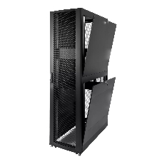 Шкаф серверный ПРОФ напольный 42U (600x1200) дверь перфорированная 2 шт., черный, в сборе, ШТК-СП-42.6.12-44АА-9005