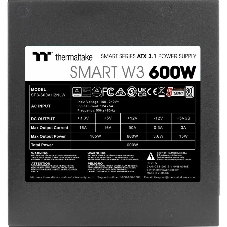 Блок питания Thermaltake Smart W3 600W, ATX 3.1, APFC, 12cm Fan, 80 PLUS, Retail