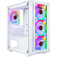 Компьютерный корпус Ginzzu CL610 mATX FAN 4*12FRGb белый