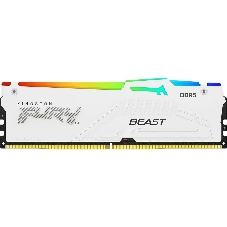 Оперативная память Kingston Fury Beast, DDR5, 32Gb (2x16Gb), 6000MHz, CL36, DIMM, с радиаторами, RGB, белый