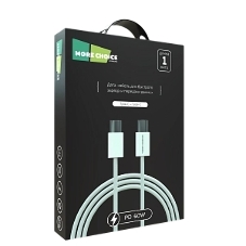Кабель MORE CHOICE (4620202550361) K75a нейлон USB 3.0A PD 60W для Type-C Type-C 1м белый
