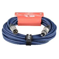 Кабель микрофонный FORCE FMC-05/10 BLXLR (M) - XLR (F), высококачественный балансный, малошумящий с проводниками из безкислородной меди OFC, диаметр 6 мм, профессиональные металлические разъемы, длина 10 м, цвет синий