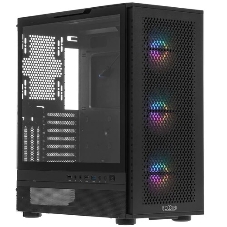 Корпус PCCooler ME200 MESH BK, Midi-Tower, чёрный, 3 x 120 мм