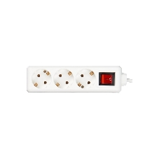 Сетевой удлинитель IEK У03К, выкл. 3 места, 2 Р + P Е/5 метров, 3х1 мм2, 16А/250, белый