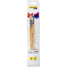 Набор кистей Silwerhof Color (набор 3шт) щетина круглая №2,4,6, деревянная ручка