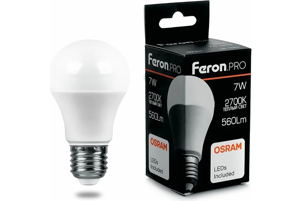 Лампа светодиодная FERON PRO LB-1007 (38023) 7 вт Е27 теплый