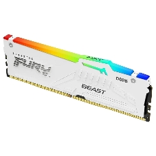 Оперативная память Kingston Fury Beast RGb, DDR5, 32Gb (1x32 Gb), 6000 MHz, CL30, радиатор, RGb, белый