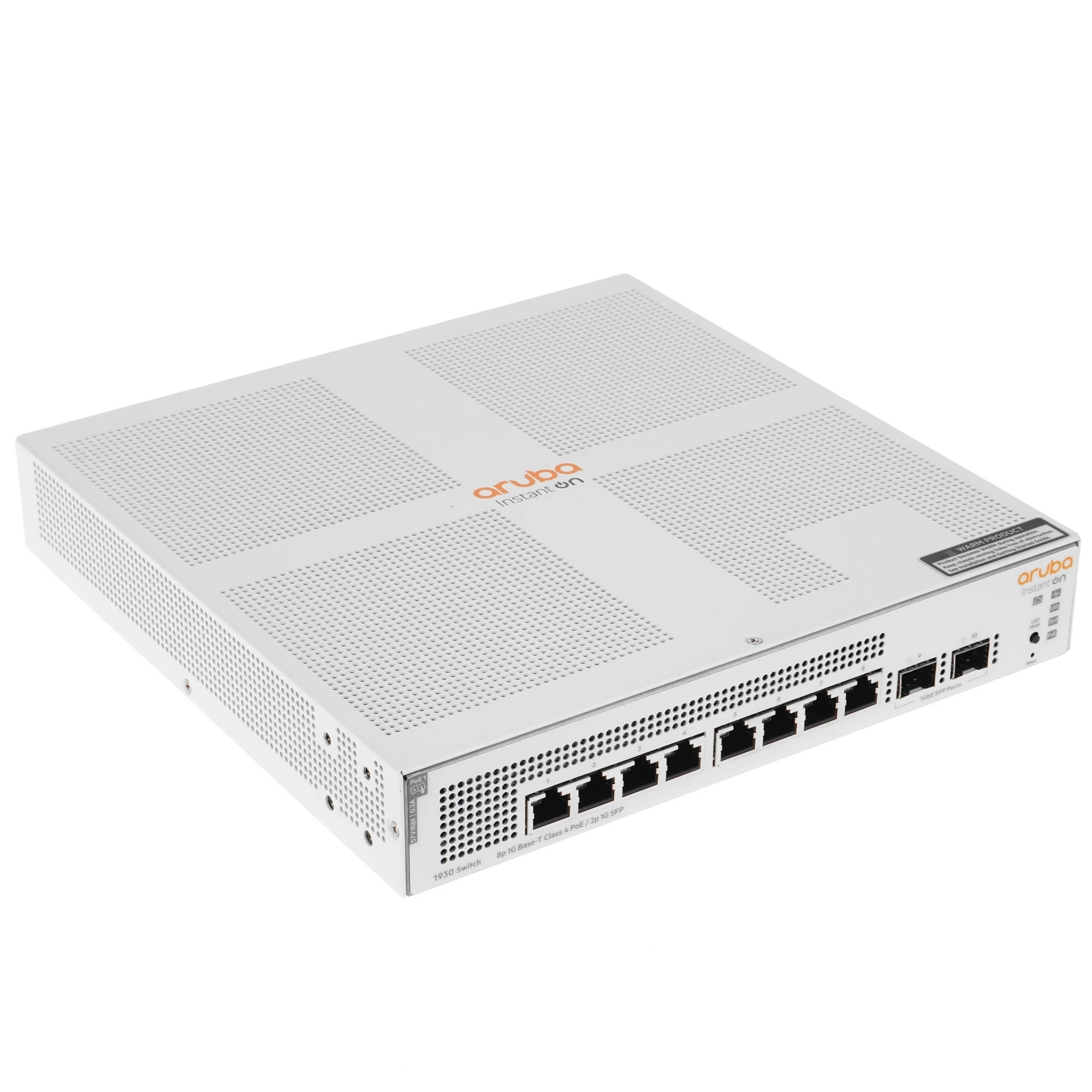 Коммутатор HPE Aruba IOn 1930 8G 2SFP 124W, 8×1 Гбит/с PoE+ + 2×1 Гбит/с SFP, настраиваемый