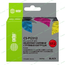 Картридж струйный Cactus CS-PG512 черный (14 мл) для Canon Pixma iP2700/MP240/MP250/MP260/MP270/MP272/MP280/MP480/MP490/MP492/MP495/MX320/MX330/MX340/MX350